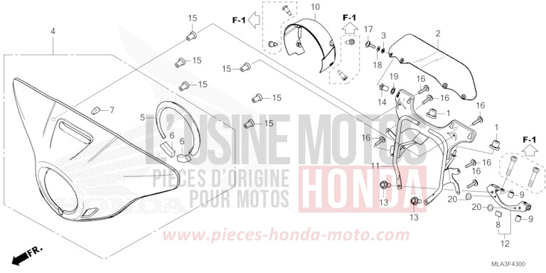 WINDLAUF, VORNE/ABLENKER von CMX 1100 "Rebel" GUNMETAL BLACK METLLIC (NHC52) von 2023